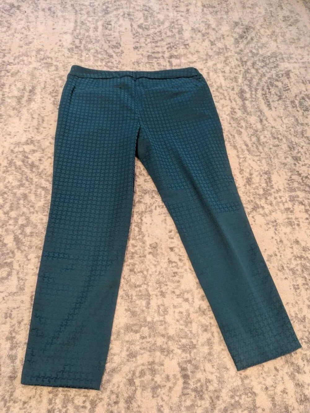 Old Navy Pixie Pants Women's 14 Green Houndstooth Slim Career Ankle Stretch - Picture 9 of 10